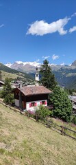 Fototapeta na wymiar Antagnod, travel in Aosta Valley, Italy