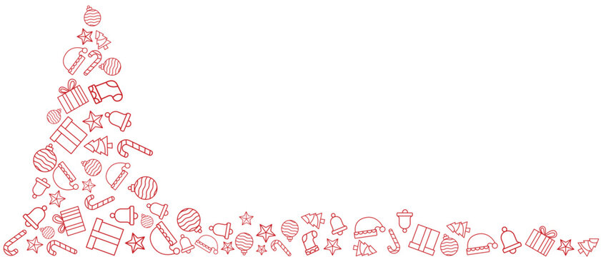 christmas vector line art decoration elements , christmas happy new year doodles vector eps 10
