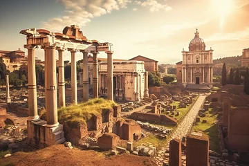Selbstklebende Fototapete Kolosseum Famous Roman ruins in Rome