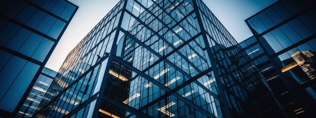 Central Business District, Office building low angle photography, generative ai