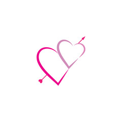 Heart Logo design vector template. St. Valentine day of love symbol. Cardiology Medical Health care Logotype concept icon