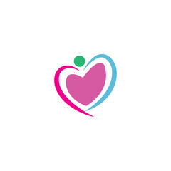 Heart Logo design vector template. St. Valentine day of love symbol. Cardiology Medical Health care Logotype concept icon
