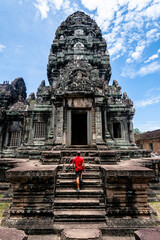 views of angkor wat complex in cambodia