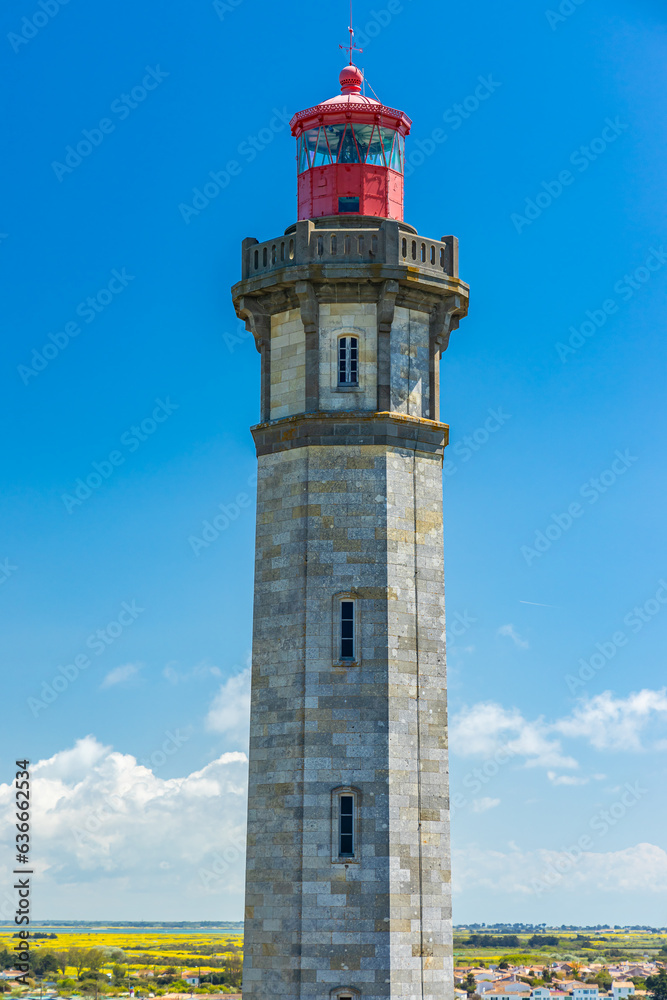 Wall mural Top of the Phare des Baleines lighthouse in Saint-Clément-des-Baleines, France