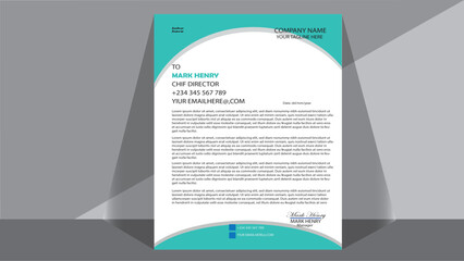 Modern letterhead design with clean blue...Premium Vector | Abstract letterhead template | Letterhead template Letterhead Template Vecto