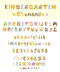 Collection of Letters, Numbers and Punctuation Marks.