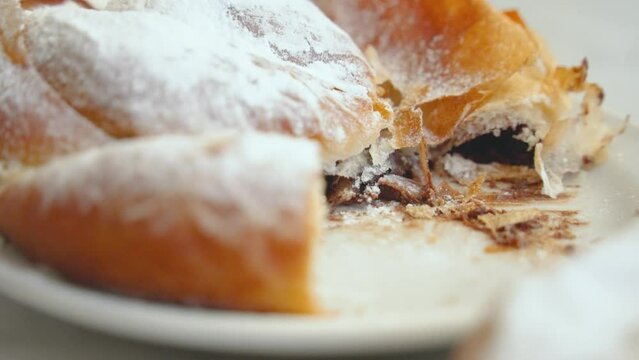 Spanish traditional food ensaimada in Cafeteria