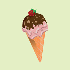 ice cream in a waffle cup