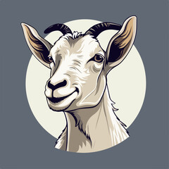 Goat in cartoon, doodle style. 2d vector illustration in logo, icon style. 