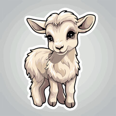 Goat in cartoon, doodle style. 2d vector illustration in logo, icon style. 