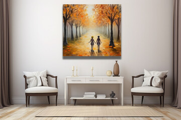 kids walking together on background