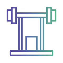 Barbell Bench Gym Gradient Line Icon
