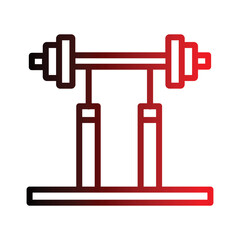 Barbell Fitness Gym Gradient Line Icon