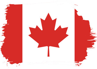 reative hand-drawn brush stroke flag of CANADA country vector illustration