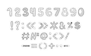 Collection of Numbers and Punctuation marks