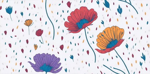 Poppies flowers. AI generated illustration