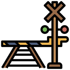 RAILROAD BARRIER line icon,linear,outline,graphic,illustration