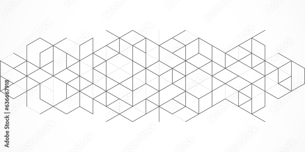 Wall mural the graphic design elements with isometric shape blocks. vector illustration of abstract geometric b