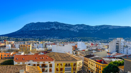 Fototapeta na wymiar Aerial view of Denia cityscape in Alicante, Spain