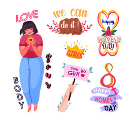 Collection of Stickers of Feminism
