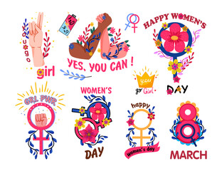 Collection of Stickers of Feminism