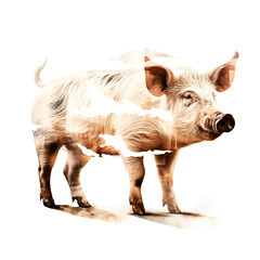 silhouette of a pig - generative AI