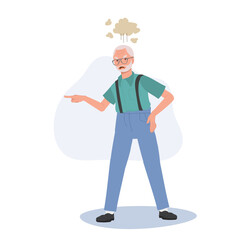 Angry Elderly man Voicing Complaints. Elderly man Expressing Anger and Frustration