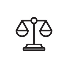 Fairness icon. Compare logo symbol. Scales judgment pictogram. Balance, linear style sign for mobile concept and web design