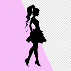 Obraz na płótnie Canvas silhouette of a barbie girl