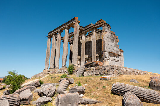 Zeus temple in the ancient city of Aizanoi in Kutahya Turkey
