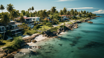 Naklejka premium Rural private house located on wildlife wetlands.