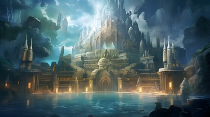 Lost in Splendor: The Atlantis Palace's Magnificence - obrazy, fototapety, plakaty