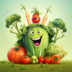vegetables and fruits AI generated