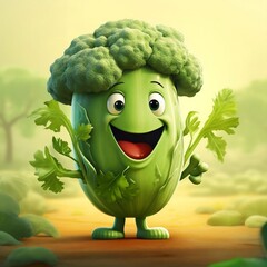 3d rendered illustration of a broccoli AI generated