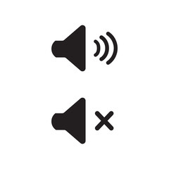 No Sound Sign, icon. Mute, sound, quiet, voice, loud, volume button icon. speaker set icon, sound set icon