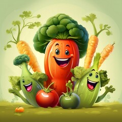vegetables and fruits AI generated
