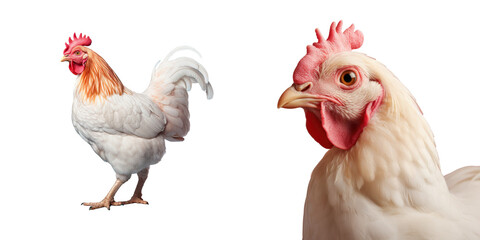 Fototapeta premium Chicken cooked with salt on a transparent background