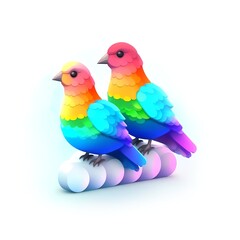 Colorful pigeon peace symbol, dove rainbow wings icon illustration, isolated