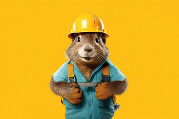 Beaver builder, labor day concept. Generative Ai