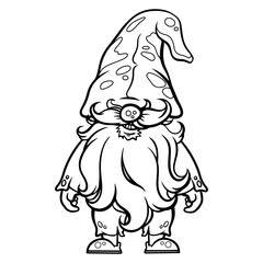 gnome drawing with black lines on a white background