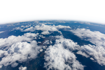 Earth curvature isolated on white transparent background, PNG. 