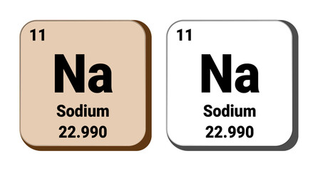 Na, Sodium element vector icon, periodic table element. Vector illustration EPS 10 File. Isolated on white background.