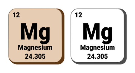 Mg, Magnesium element vector icon, periodic table element. Vector illustration EPS 10 File. Isolated on white background.