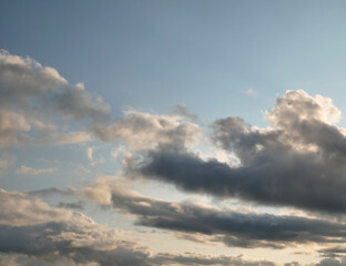 Fototapeta na wymiar Stormy sky with white and grey clouds background, beautiful heaven photo