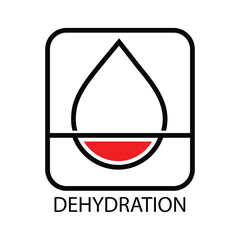 dehydration icon. water drop icon in vector.