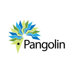 pangolin logo design vector. vector illustration of pangolin icon isolated on white background