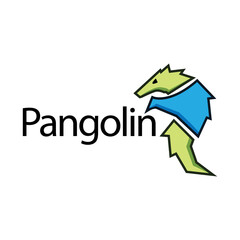 pangolin logo design vector. vector illustration of pangolin icon isolated on white background