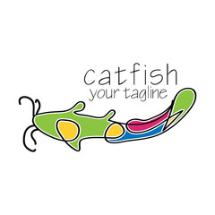 Colorful catfish logo. Vector logo for fish. 