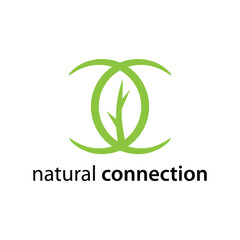 Nature connection logo. natural and organic logo design vector.