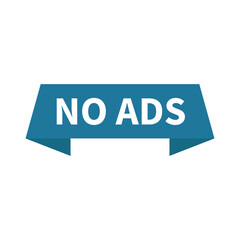 No Ads In Blue Rectangle Ribbon Shape For Announcement
